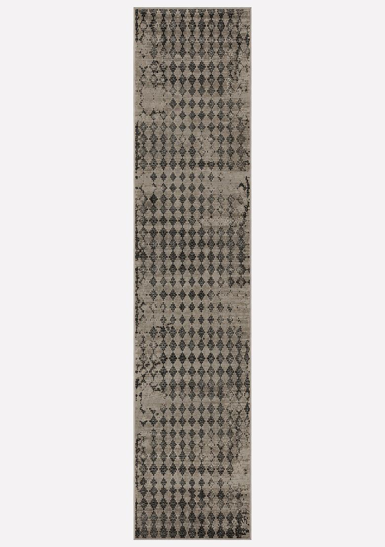 Saffron Rugs Wool Tufted Machine Washable Runner | Water Repellent Non Slip | Grey Beige Contemporary Geometric for Kitchen Bedroom Living Room Hallway - Indya