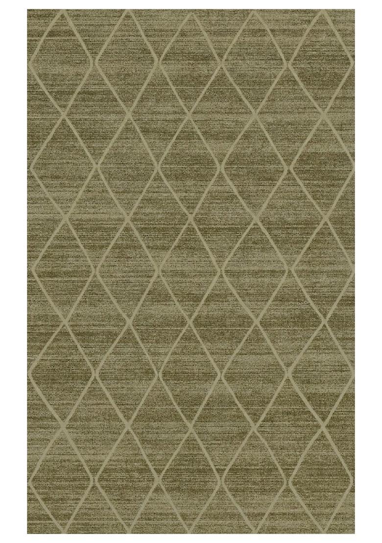 Saffron Rugs Wool Tufted Machine Washable Runner | Water Repellent Non Slip | Sage Green Moroccan Trellis for Kitchen Bedroom Living Room Hallway - Indya