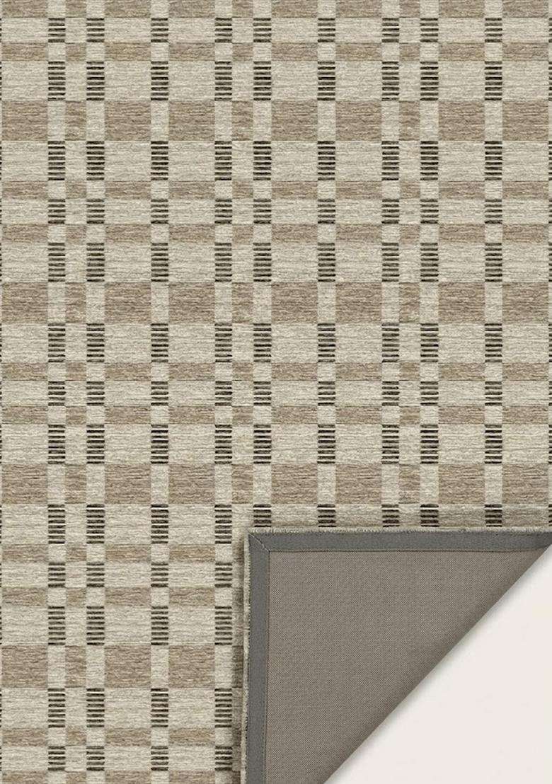 Saffron Rugs Wool Flat Woven Machine Washable Runner Non Slip | Taupe Beige Contemporary Geometric for Kitchen Bedroom Living Room Hallway - Indya