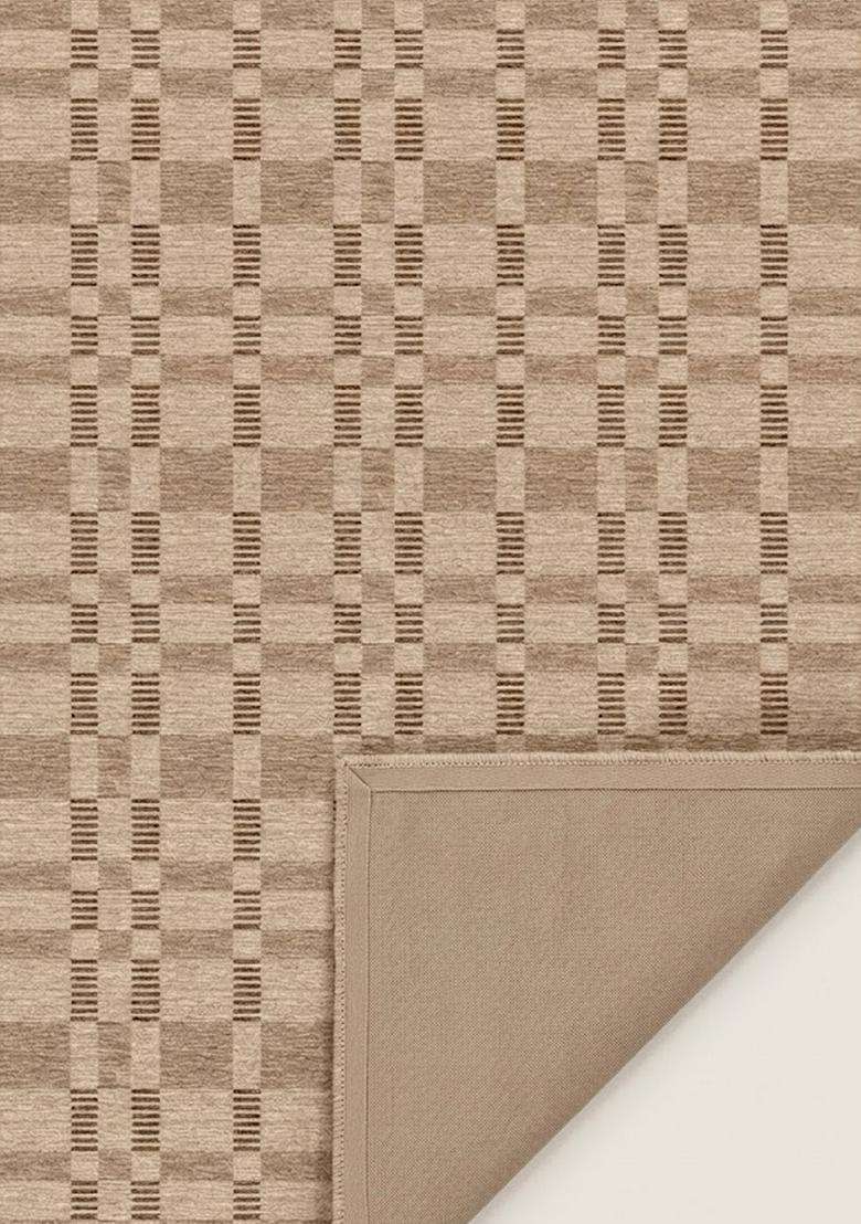 Saffron Rugs Wool Flat Woven Machine Washable Runner Non Slip | Beige Contemporary Geometric for Kitchen Bedroom Living Room Hallway - Indya