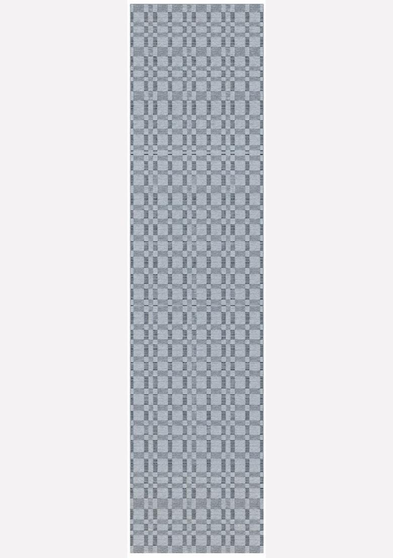 Saffron Rugs Wool Tufted Machine Washable Runner | Water Repellent Non Slip | Light Grey Contemporary Geometric for Kitchen Bedroom Living Room Hallway - Indya