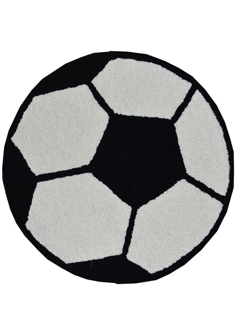 Saffron Rugs Hand-Tufted 80% Wool Round Rug | Black and White | Cotton Backing | Casual Geometric - Indya