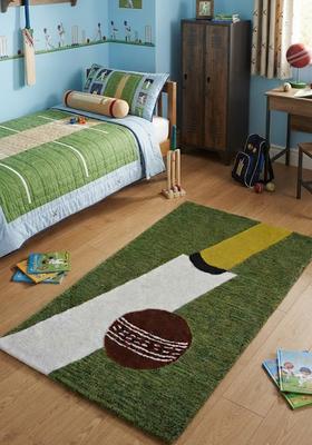 Saffron Rugs Hand-Tufted 80% Wool Rectangular Rug | Black | Cotton Backing | Modern Polka Dots