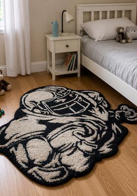 Saffron Rugs Hand-Tufted 80% Wool Rectangular Rug | Black and White | Cotton Backing | Casual Animal Print