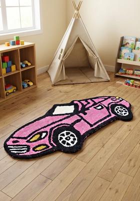 Saffron Rugs Hand-Tufted 80% Wool Oblong Rug | Pink | Cotton Backing | Casual Solid