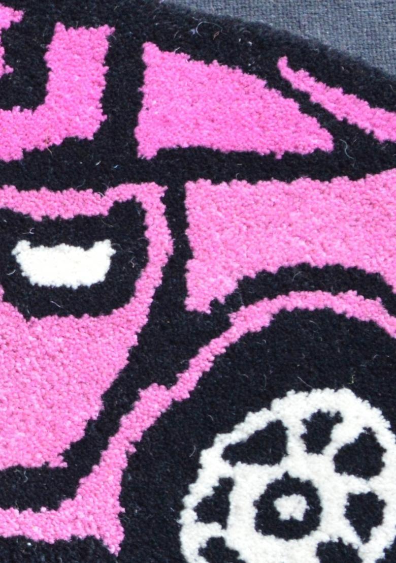 Saffron Rugs Hand-Tufted 80% Wool Oblong Rug | Pink | Cotton Backing | Casual Solid - Indya