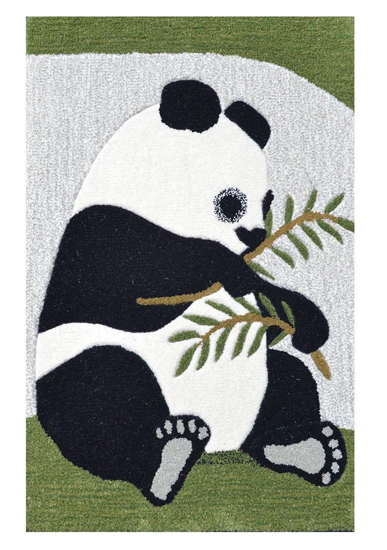 Saffron Rugs Hand-Tufted 80% Wool Rectangular Rug | Grey | Cotton Backing | Casual Animal Print - Indya