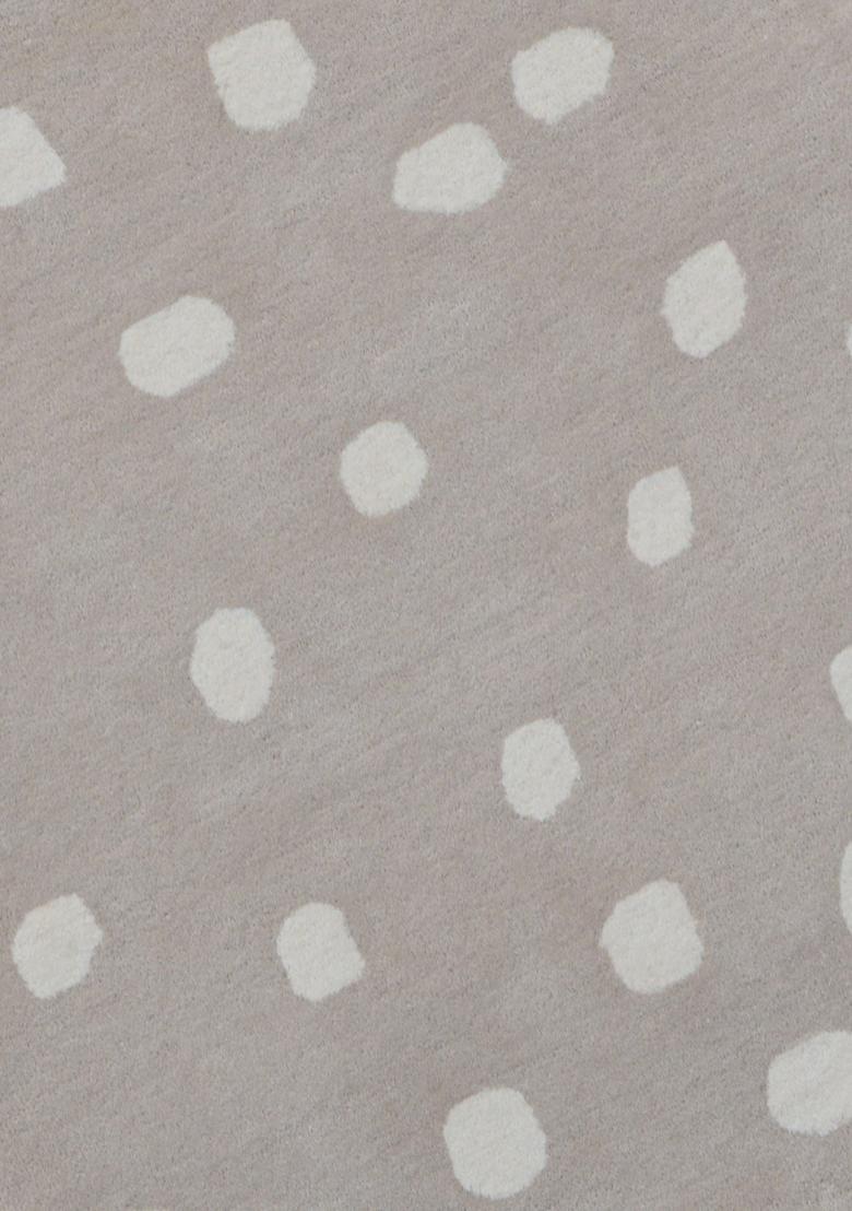 Saffron Rugs Hand-Tufted 80% Wool Round Rug | Ivory Taupe | Cotton Backing | Casual Polka Dots - Indya