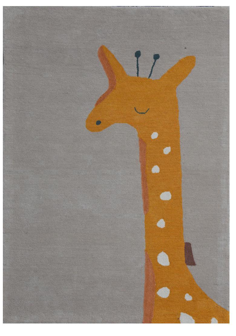 Saffron Rugs Hand-Tufted 80% Wool Rectangular Rug | Grey | Cotton Backing | Contemporary Animal Print - Indya