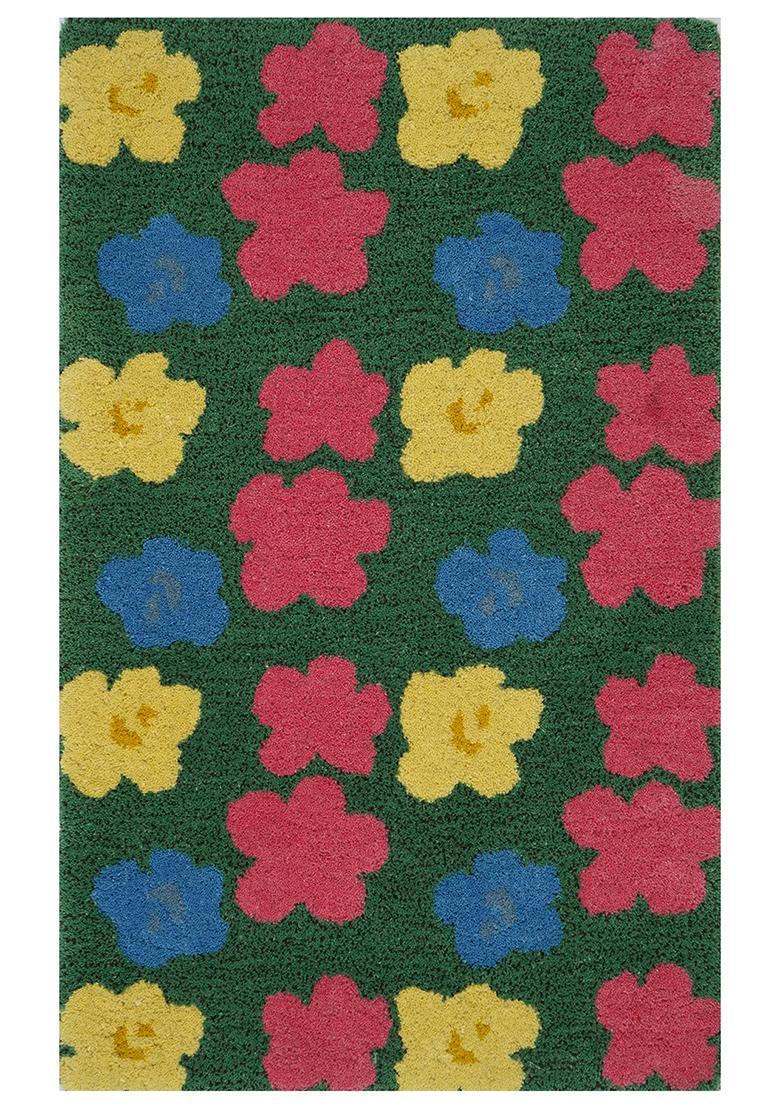 Saffron Rugs Hand-Tufted 80% Wool Rectangular Rug | Multicolor Floral | Cotton Backing | Bohemian Floral - Indya