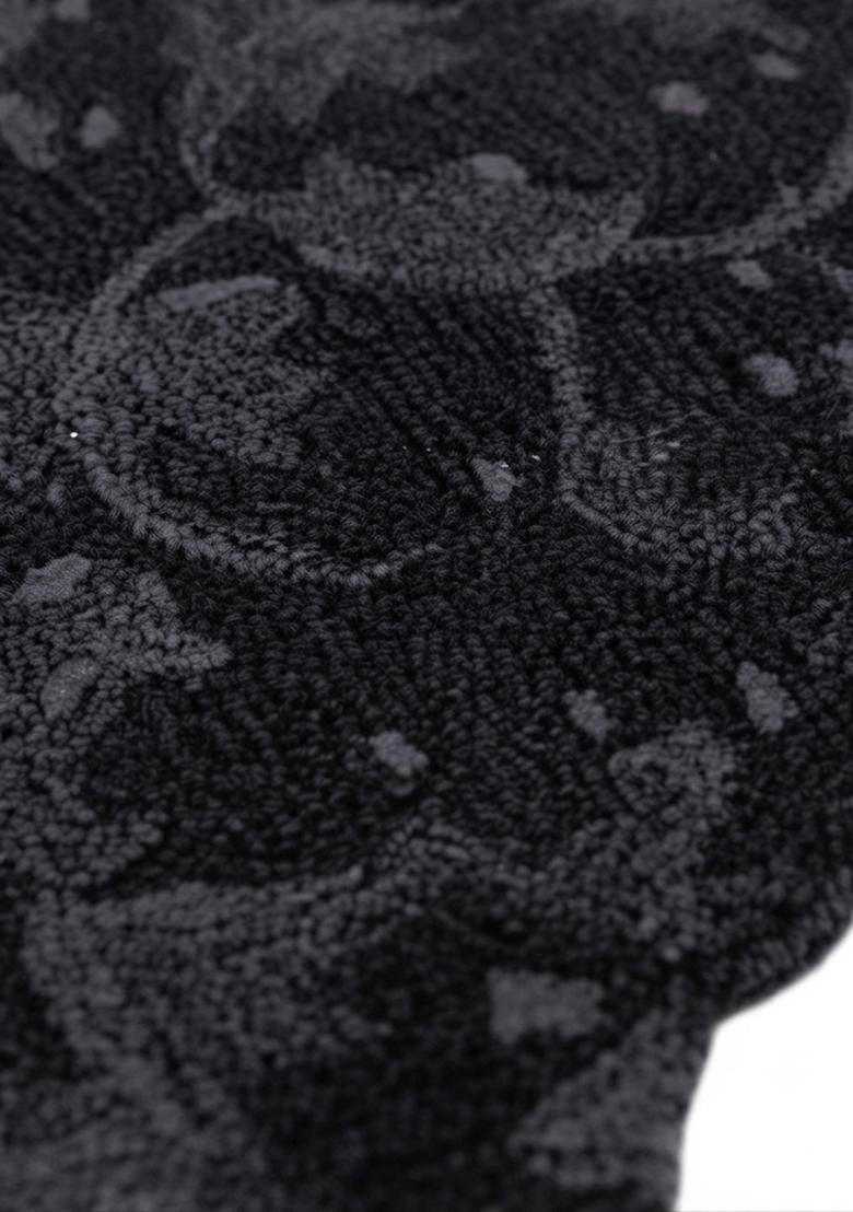 Saffron Rugs Hand-Tufted 80% Wool Scalloped Rug | Dark Navy | Cotton Backing | Casual Solid - Indya