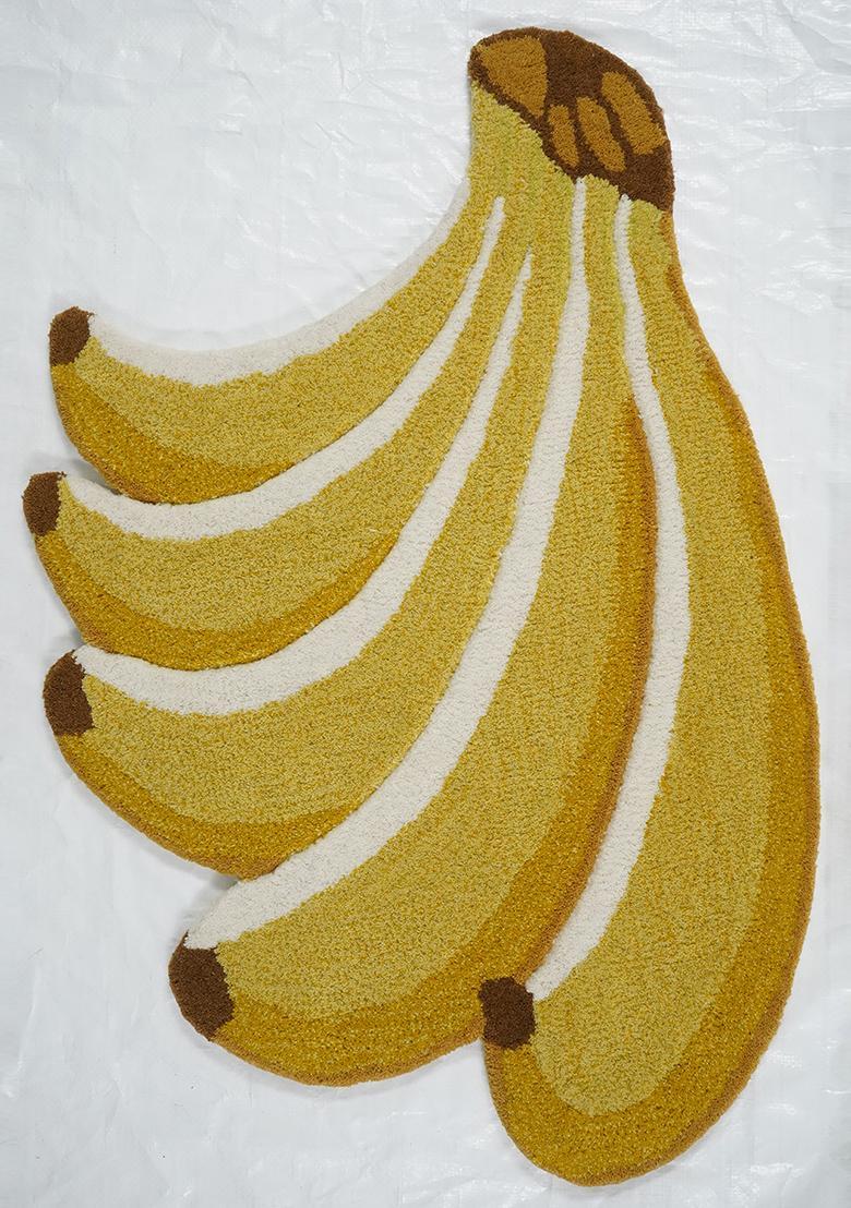Saffron Rugs Hand-Tufted 80% Wool Oblong Rug | Yellow | Cotton Backing | Casual Solid - Indya