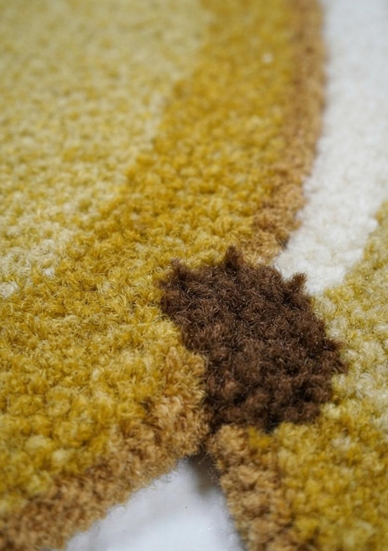 Saffron Rugs Hand-Tufted 80% Wool Oblong Rug | Yellow | Cotton Backing | Casual Solid - Indya