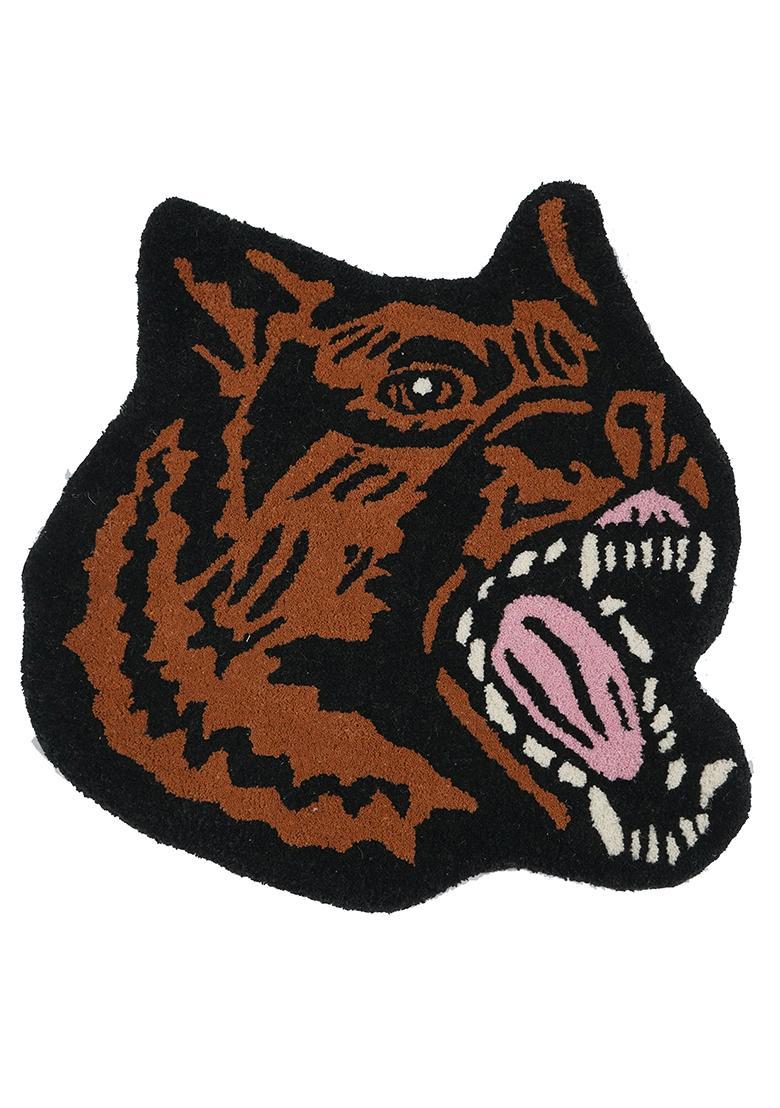 Saffron Rugs Hand-Tufted 80% Wool Bear Rug | Black Brown | Cotton Backing | Casual Animal Print - Indya