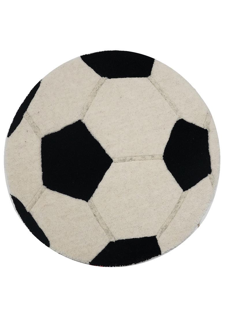 Saffron Rugs Hand-Tufted 80% Wool Round Rug | Black and White | Cotton Backing | Contemporary Geometric - Indya