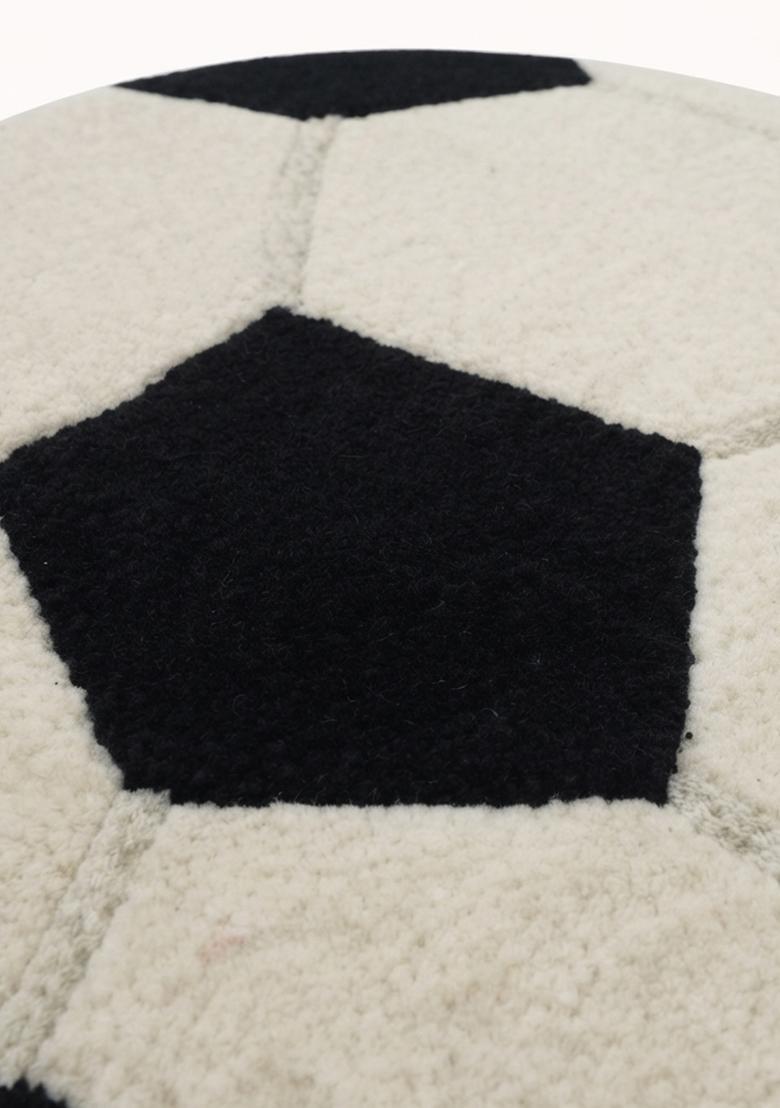 Saffron Rugs Hand-Tufted 80% Wool Round Rug | Black and White | Cotton Backing | Contemporary Geometric - Indya