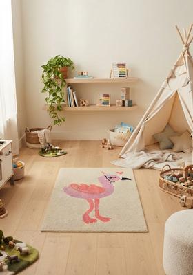 Saffron Rugs Hand-Tufted 80% Wool Rectangular Rug | Beige | Cotton Backing | Casual Animal Print