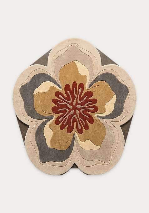 100% Wool Handmade Grey Rug | Contemporary Floral Round Carpet With Cotton Backing For Living Room | Bedroom