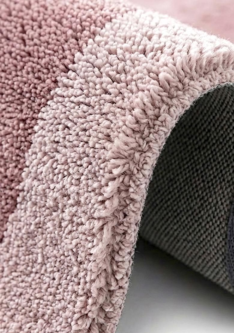 Saffron Rugs Hand Tufted Wool Area Rug | Blush Pink Round Rug | Cotton Backing | Minimalist Solid Home Decor Carpet for Living Room Bedroom - Indya