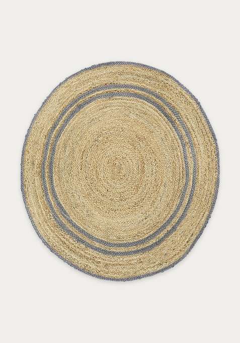Jute Wool Braided Beige Rug | Bohemian Braided Round Flat Woven Reversible Carpet For Living Room