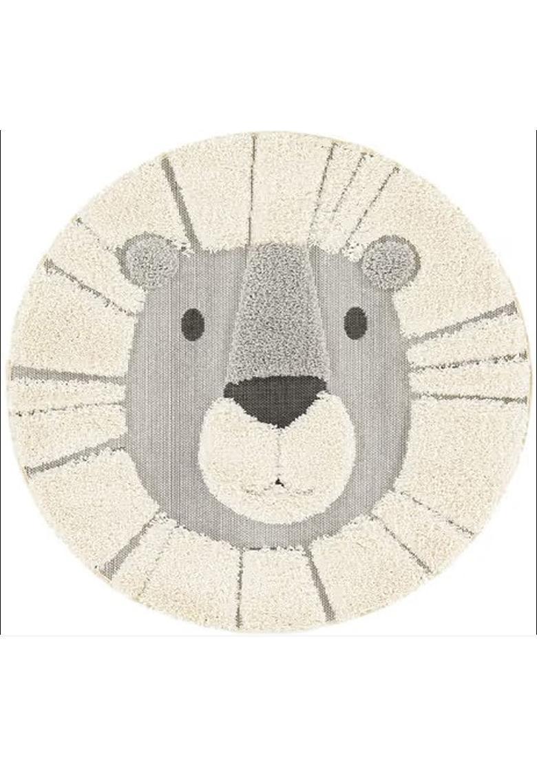 Saffron Rugs Hand Tufted Cotton Bath Mat | Cream Grey Round | Anti Slip Backing | Casual Kids Mats Bathroom Rug - Indya