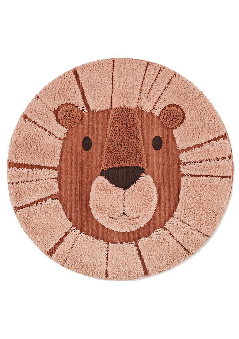 Saffron Rugs Hand Tufted Cotton Bath Mat | Peach Pink Round | Anti Slip Backing | Casual Kids Mats Bathroom Rug - Indya