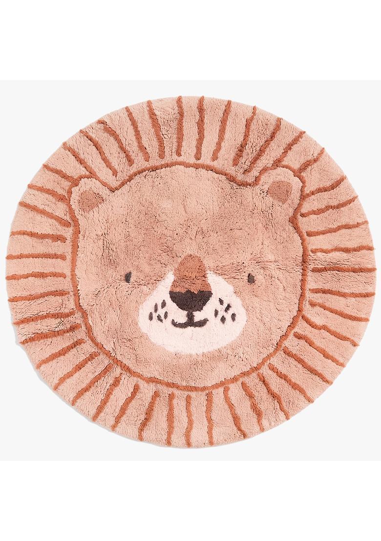 Saffron Rugs Hand Tufted Cotton Bath Mat | Peach Pink Round | Anti Slip Backing | Casual Kids Mats Bathroom Rug - Indya