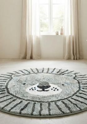 Saffron Rugs Hand Tufted Cotton Bath Mat | Sage Green Round | Anti Slip Backing | Casual Kids Mats Bathroom Rug
