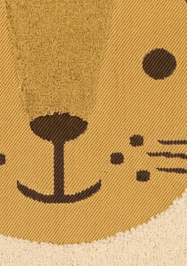 Saffron Rugs Hand Tufted Cotton Bath Mat | Cream Gold Round | Anti Slip Backing | Contemporary Kids Mats Bathroom Rug - Indya