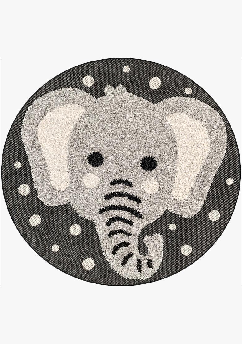 Saffron Rugs Hand Tufted Cotton Bath Mat | Dark Grey Round | Anti Slip Backing | Casual Kids Mats Bathroom Rug - Indya