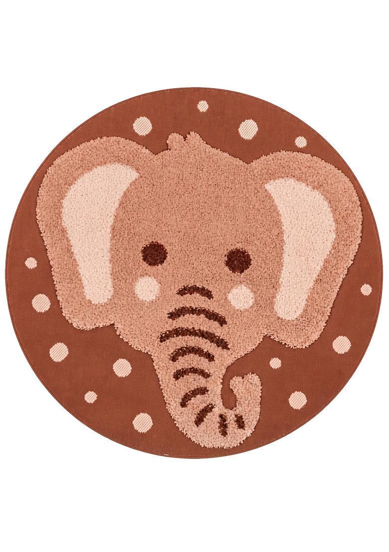 Saffron Rugs Hand Tufted Cotton Bath Mat | Terracotta Brown Round | Anti Slip Backing | Casual Kids Mats Bathroom Rug - Indya