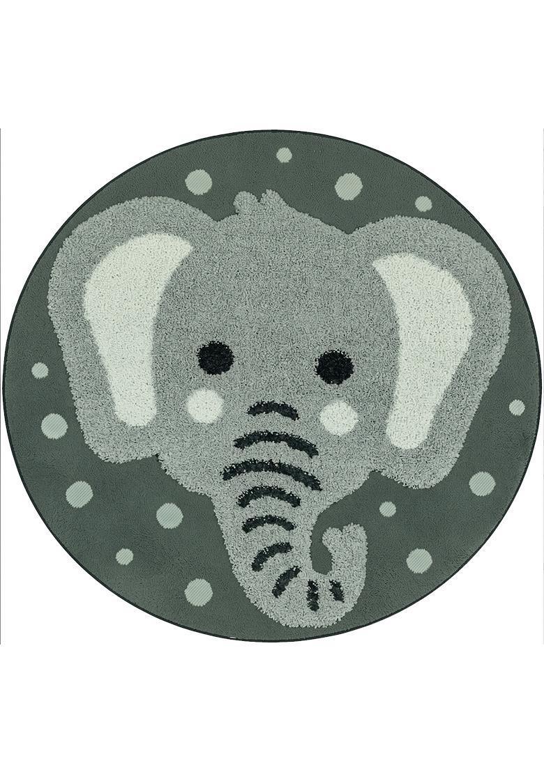 Saffron Rugs Hand Tufted Cotton Bath Mat | Sage Grey Round | Anti Slip Backing | Casual Kids Mats Bathroom Rug - Indya