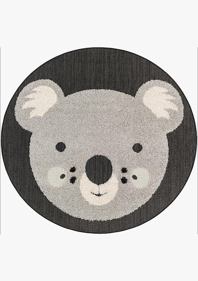Saffron Rugs Hand Tufted Cotton Bath Mat | Grey Round | Anti Slip Backing | Casual Kids Mats Bathroom Rug - Indya