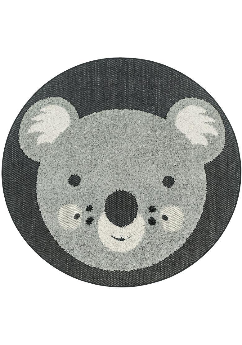 Saffron Rugs Hand Tufted Cotton Bath Mat | Grey 2 Round | Anti Slip Backing | Casual Kids Mats Bathroom Rug - Indya