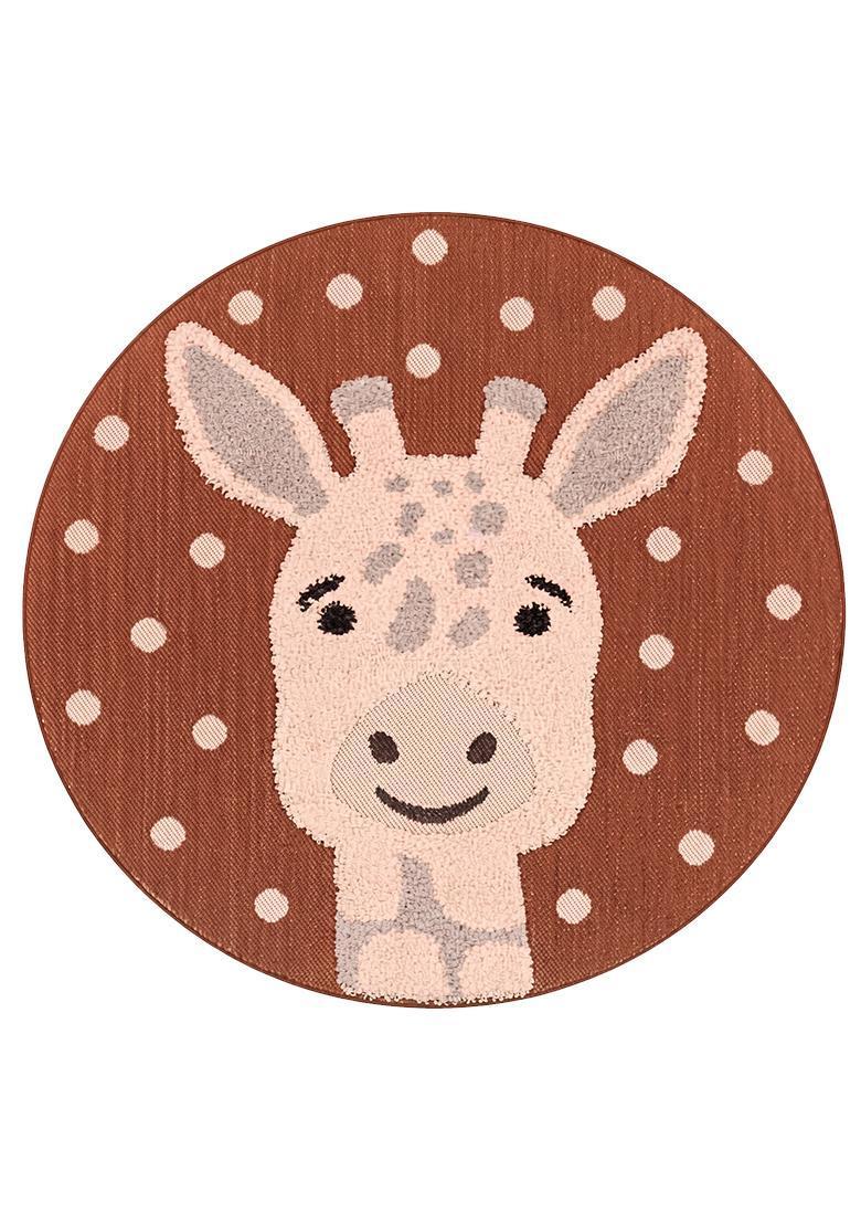 Saffron Rugs Hand Tufted Cotton Bath Mat | Terracotta Brown Round | Anti Slip Backing | Contemporary Kids Mats Bathroom Rug - Indya