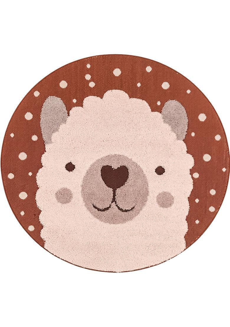 Saffron Rugs Hand Tufted Cotton Bath Mat | Rust Brown Round | Anti Slip Backing | Casual Kids Mats Bathroom Rug - Indya