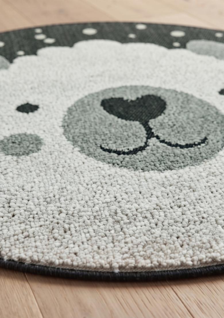 Saffron Rugs Hand Tufted Cotton Bath Mat | Sage Green Round | Anti Slip Backing | Casual Kids Mats Bathroom Rug - Indya