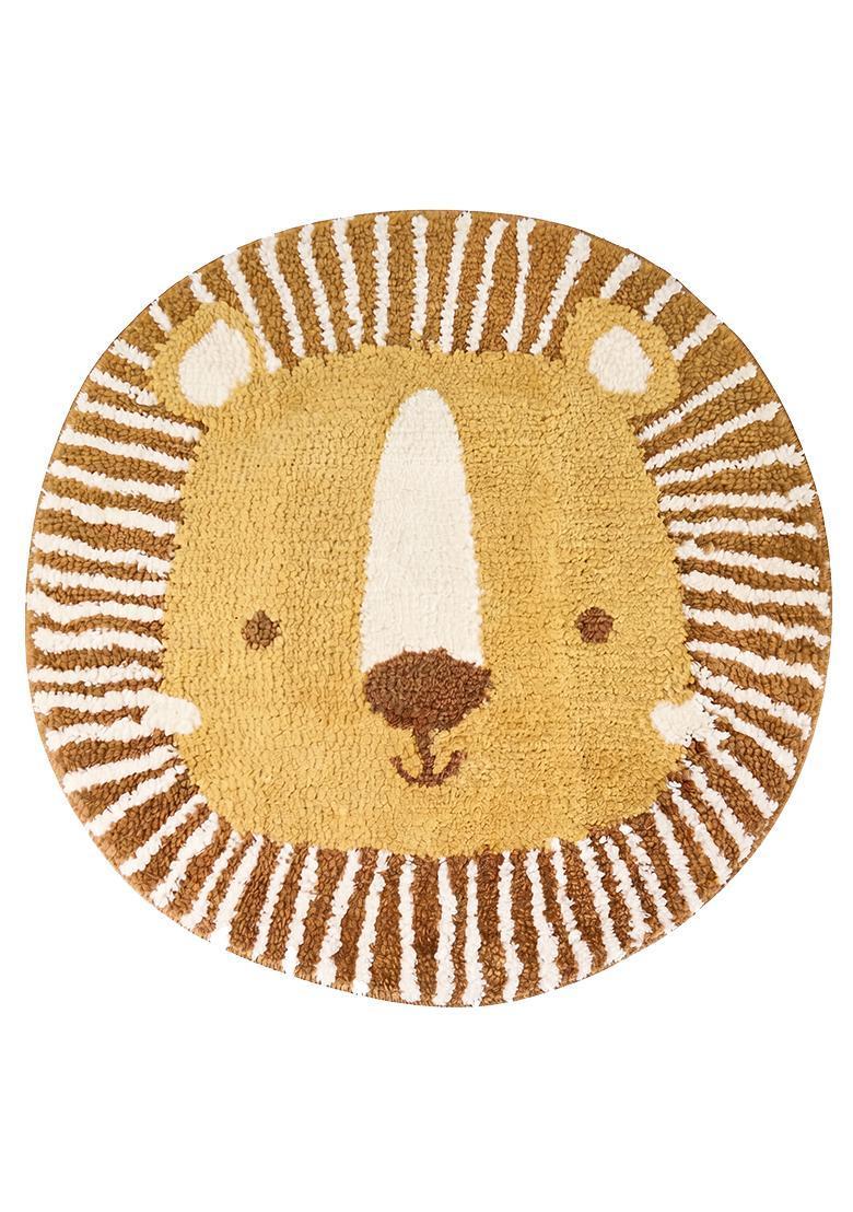 Saffron Rugs Hand Tufted Cotton Bath Mat | Golden Yellow Round | Anti Slip Backing | Casual Kids Mats Bathroom Rug - Indya