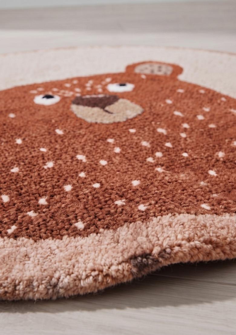 Saffron Rugs Hand Tufted Cotton Bath Mat | Light Pink Round | Anti Slip Backing | Casual Kids Mats Bathroom Rug - Indya
