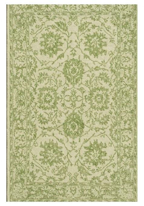 Saffron Rugs Hand-Tufted 100% Wool Area Rug | Ivory Green Rectangular Rug | Cotton Backing | Transitional Floral Carpet for Living Room