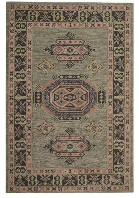 Saffron Rugs Hand-Tufted 100% Wool Area Rug | Sage Green Rectangular Rug | Cotton Backing | Oriental Geometric Carpet for Living Room