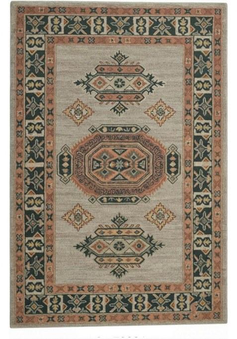 Saffron Rugs Hand-Tufted 100% Wool Area Rug | Light Grey Beige Rectangular Rug | Cotton Backing | Oriental Geometric Carpet for Living Room