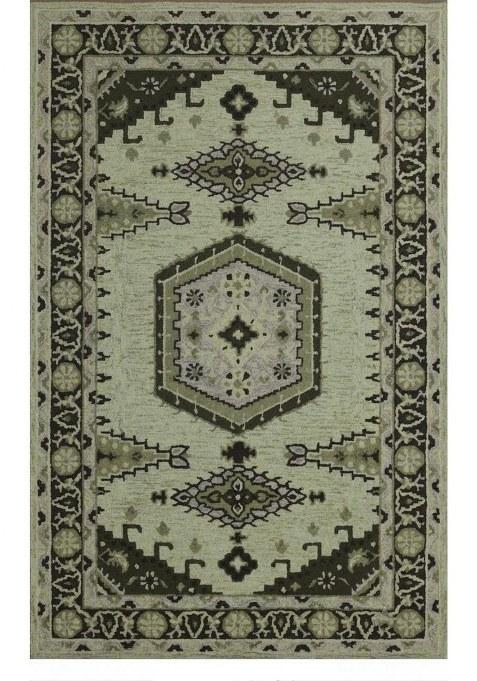 Saffron Rugs Hand-Tufted 100% Wool Area Rug | Sage Green Rectangular Rug | Cotton Backing | Moroccan Geometric Carpet for Living Room