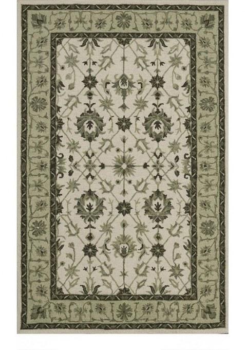 Saffron Rugs Hand-Tufted 100% Wool Area Rug | Cream Rectangular Rug | Cotton Backing | Transitional Floral Carpet for Living Room