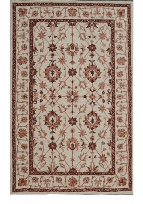 Saffron Rugs Hand-Tufted 100% Wool Area Rug | Ivory Rectangular Rug | Cotton Backing | Classic Floral Carpet for Living Room