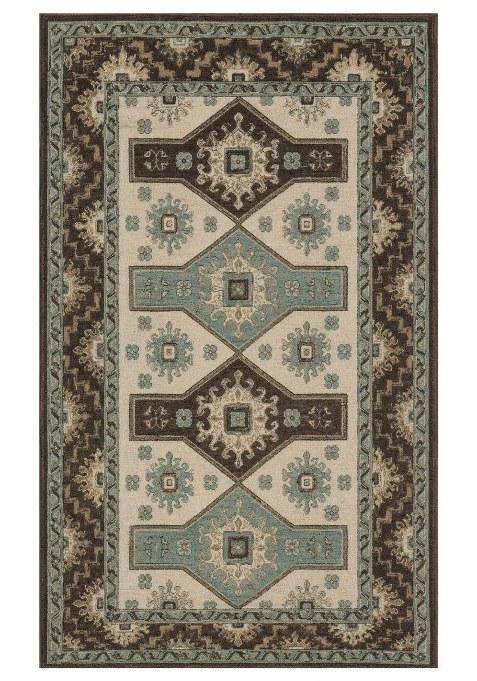 Saffron Rugs Hand-Tufted 100% Wool Area Rug | Beige Brown Blue Rectangular Rug | Cotton Backing | Oriental Geometric Carpet for Living Room