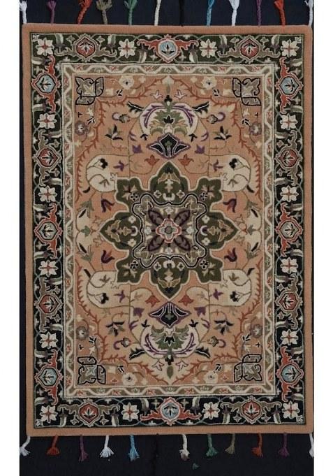 Saffron Rugs Hand-Tufted 100% Wool Area Rug | Beige Rectangular Rug | Cotton Backing | Oriental Floral Carpet for Living Room