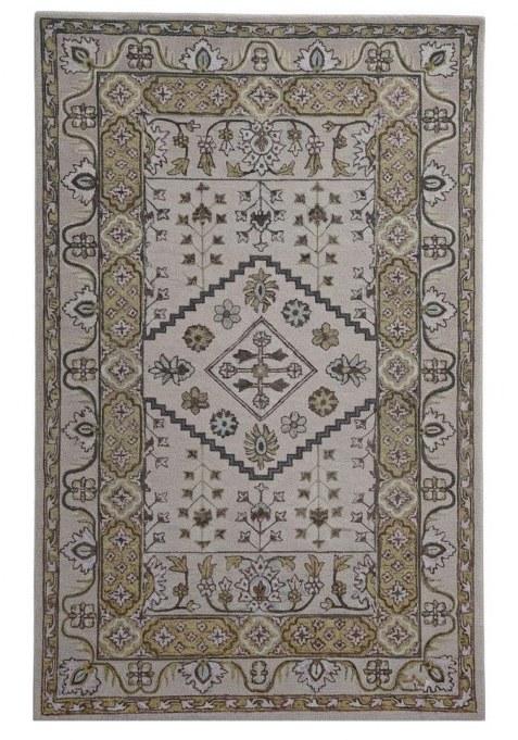 Saffron Rugs Hand-Tufted 100% Wool Area Rug | Beige Rectangular Rug | Cotton Backing | Oriental Floral Carpet for Living Room