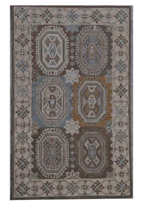 Saffron Rugs Hand-Tufted 100% Wool Area Rug | Brown Rectangular Rug | Cotton Backing | Oriental Geometric Carpet for Living Room