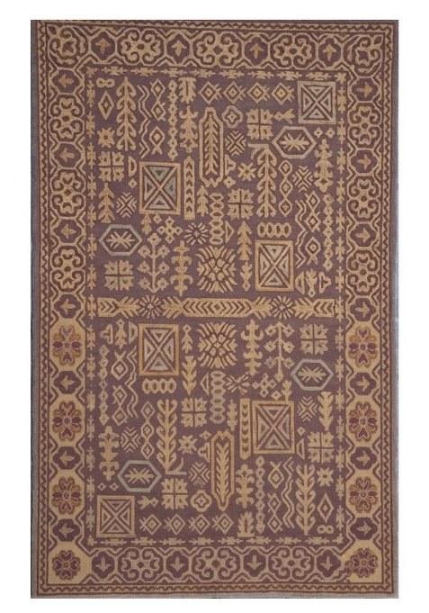 Saffron Rugs Hand-Tufted 100% Wool Area Rug | Brown Rectangular Rug | Cotton Backing | Bohemian Geometric Carpet for Living Room